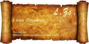 Less Zsombor névjegykártya